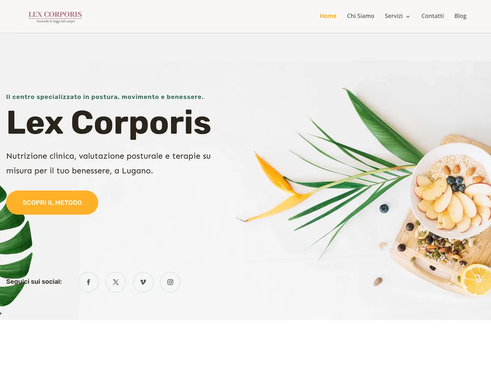 Sito web centro benessere Lex Corporis Lugano