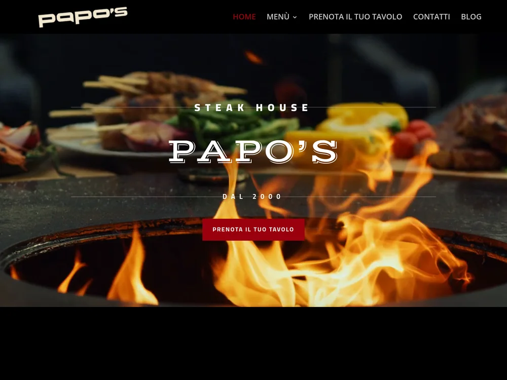 Sito web ristorante steak house Papo's