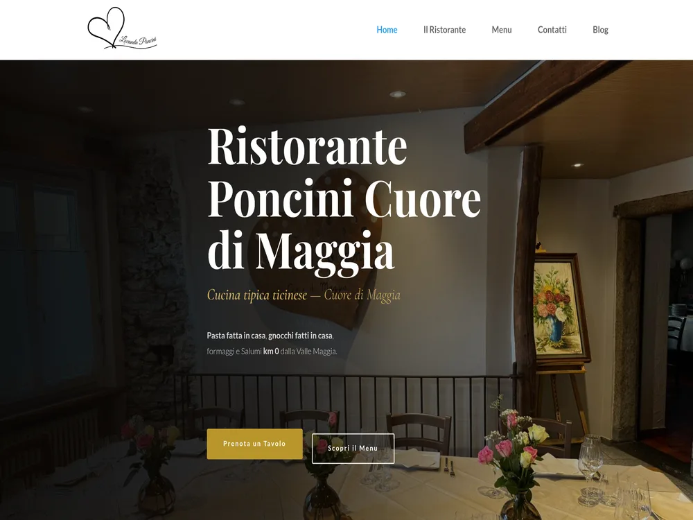 Sito web Locanda Poncini ristorante Valle Maggia